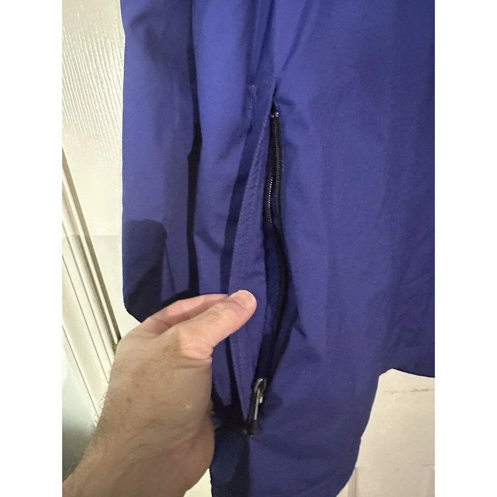 VTG The North Face Purple & Black Pullover 1/4 Zip Windbreaker Jacket L-XL hood